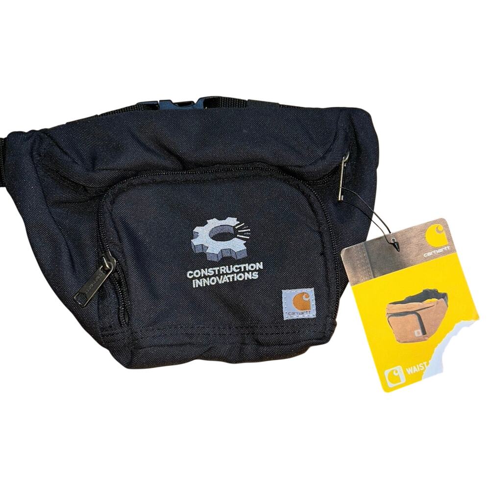 New Carhartt waist pack with a "Construction Innovations" graphic logo black
